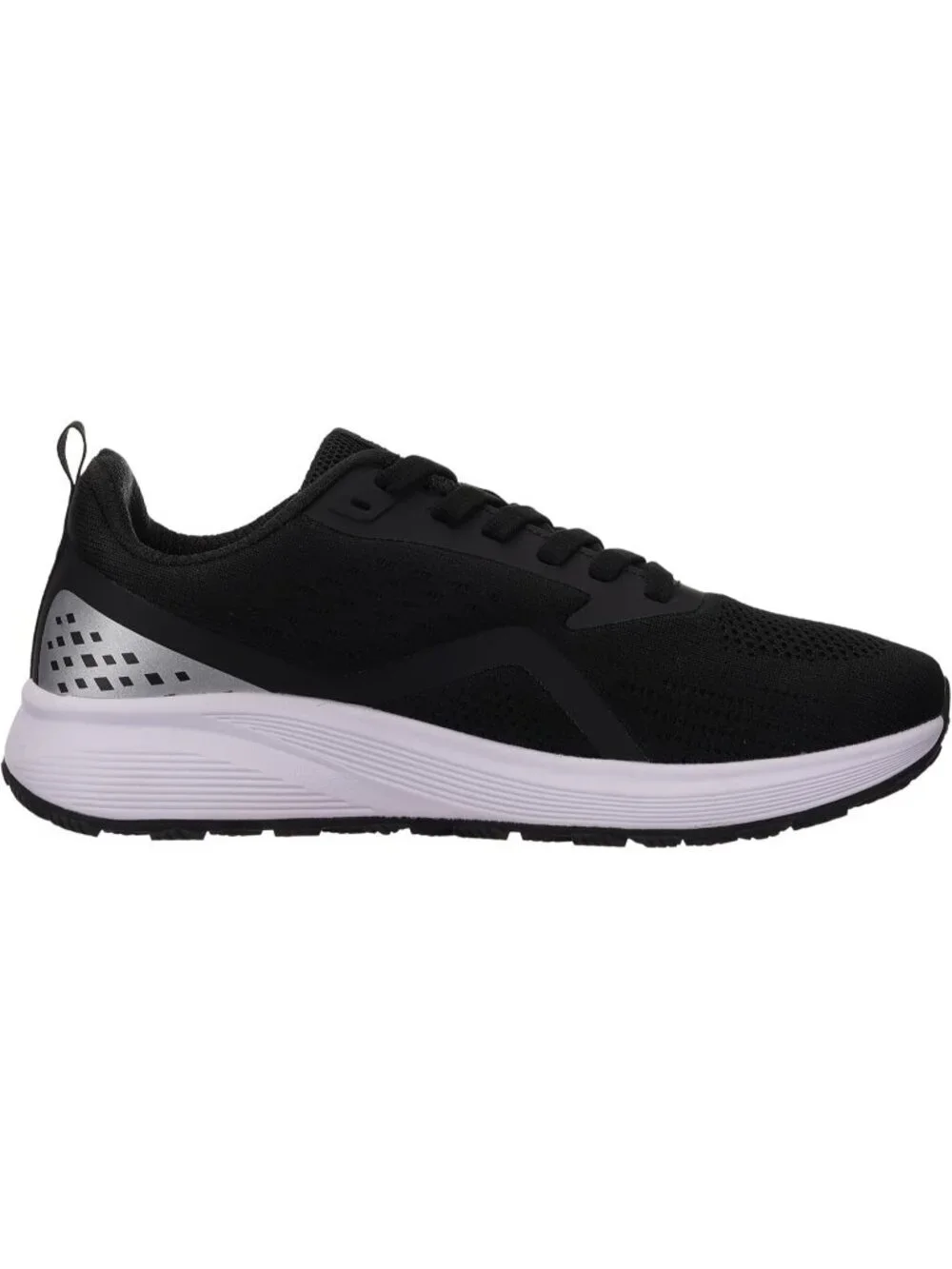 Men's Black White Mesh Wide Cushioned Supportive Road Running Shoes Wide Toe Box